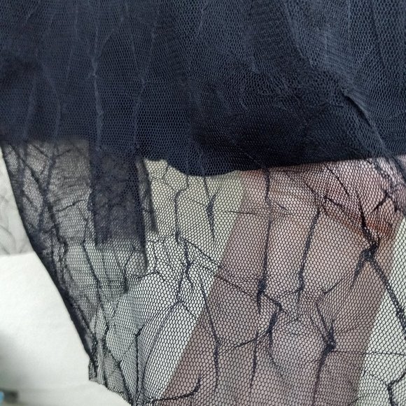 Vtge Black Mesh/Tulle Maxi Skirt Fairygrunge Dark Balletcore/Princess WhimsiGoth - Picture 5 of 15